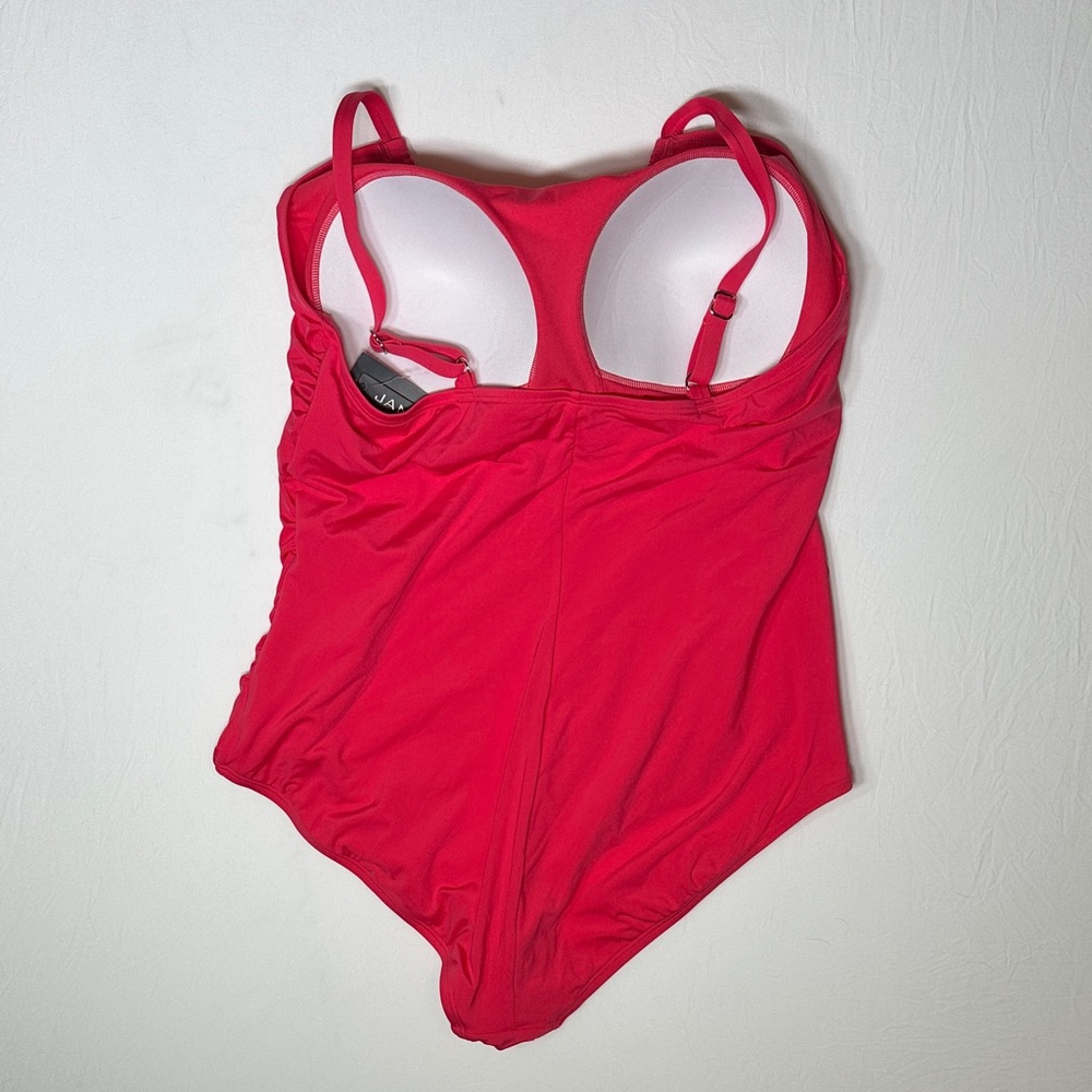 Jantzen NWT One-Piece Swimsuit Sugar Coral Hot Pink Plus Size 18W Built-In Bra - Picture 3 of 8